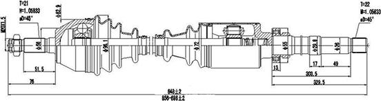 Dynamatrix DDS210004 - Полуоска vvparts.bg