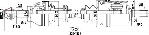 Dynamatrix DDS210034 - Полуоска vvparts.bg