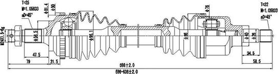 Dynamatrix DDS210021 - Полуоска vvparts.bg