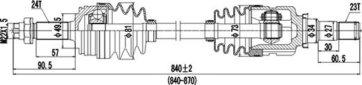 Dynamatrix DDS210231 - Полуоска vvparts.bg