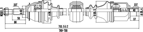 Dynamatrix DDS211014 - Полуоска vvparts.bg