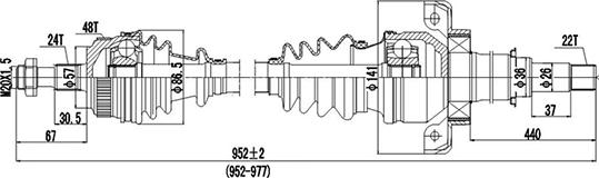 Dynamatrix DDS235038 - Полуоска vvparts.bg