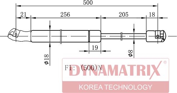 Dynamatrix DGS9468II - Газов амортисьор, багажно / товарно пространство vvparts.bg