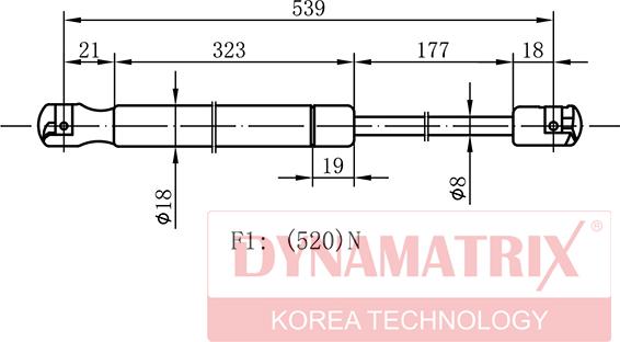 Dynamatrix DGS9341XC - Газов амортисьор, багажно / товарно пространство vvparts.bg