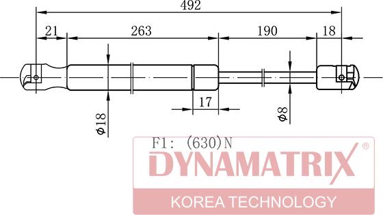 Dynamatrix DGS4932SV - Газов амортисьор, багажно / товарно пространство vvparts.bg