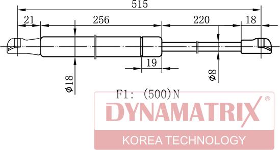 Dynamatrix DGS6907AQ - Газов амортисьор, багажно / товарно пространство vvparts.bg