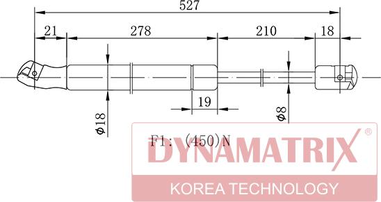 Dynamatrix DGS6467QF - Газов амортисьор, багажно / товарно пространство vvparts.bg