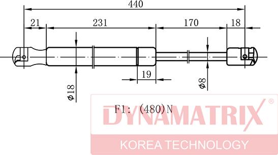 Dynamatrix DGS6541LG - Газов амортисьор, багажно / товарно пространство vvparts.bg