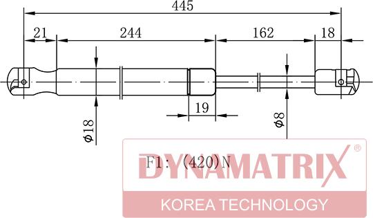 Dynamatrix DGS0918QQ - Газов амортисьор, багажно / товарно пространство vvparts.bg