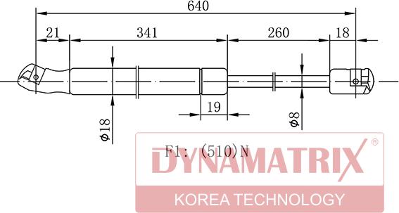 Dynamatrix DGS0421VG - Газов амортисьор, багажно / товарно пространство vvparts.bg