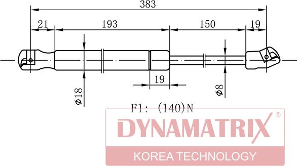 Dynamatrix DGS006963 - Газов амортисьор, задно стъкло vvparts.bg