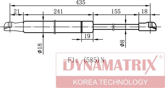 Dynamatrix DGS015490 - Газов амортисьор, багажно / товарно пространство vvparts.bg