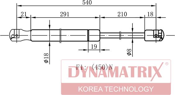 Dynamatrix DGS011499 - Газов амортисьор, багажно / товарно пространство vvparts.bg