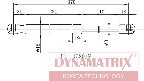 Dynamatrix DGS034249 - Газов амортисьор, багажно / товарно пространство vvparts.bg