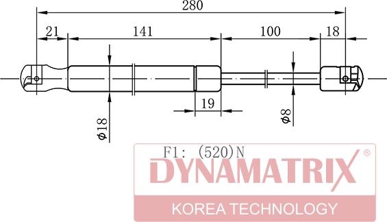 Dynamatrix DGS032436 - Газов амортисьор, багажно / товарно пространство vvparts.bg