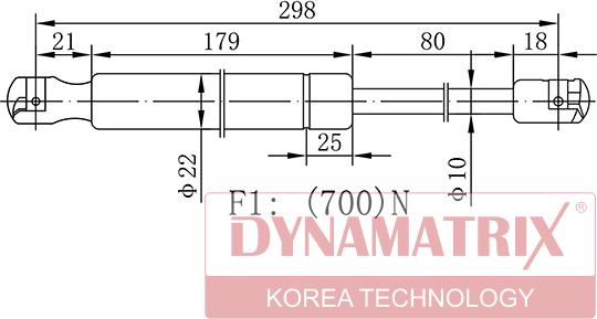 Dynamatrix DGS020878 - Газов амортисьор, багажно / товарно пространство vvparts.bg