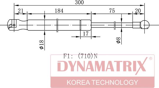 Dynamatrix DGS138654 - Газов амортисьор, багажно / товарно пространство vvparts.bg