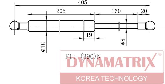 Dynamatrix DGS1386BY - Газов амортисьор, багажно / товарно пространство vvparts.bg