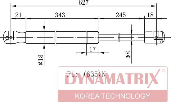 Dynamatrix DGS1283247 - Газов амортисьор, багажно / товарно пространство vvparts.bg