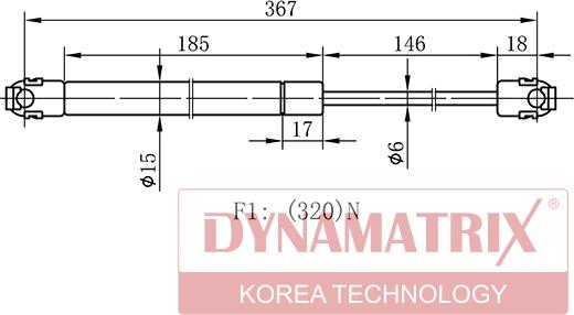 Dynamatrix DGS2334BC - Газов амортисьор, капак на двигателя vvparts.bg