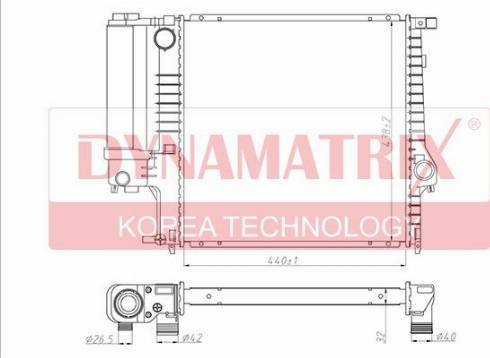 Dynamatrix DR60623A - Радиатор, охлаждане на двигателя vvparts.bg