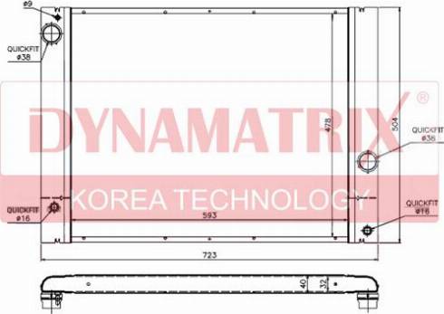 Dynamatrix DR60772 - Радиатор, охлаждане на двигателя vvparts.bg