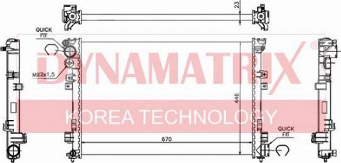 Dynamatrix DR61875A - Радиатор, охлаждане на двигателя vvparts.bg