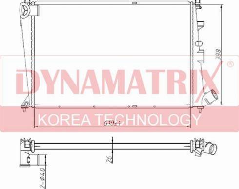 Dynamatrix DR61303 - Радиатор, охлаждане на двигателя vvparts.bg