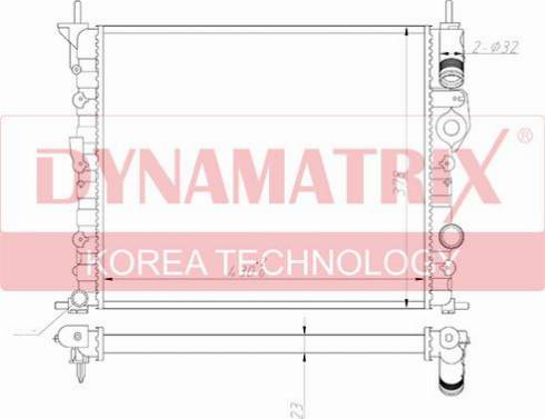 Dynamatrix DR639371 - Радиатор, охлаждане на двигателя vvparts.bg