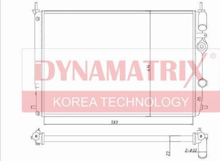 Dynamatrix DR63896A - Радиатор, охлаждане на двигателя vvparts.bg