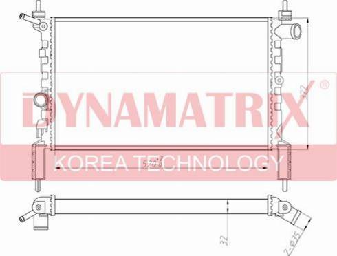 Dynamatrix DR632761 - Радиатор, охлаждане на двигателя vvparts.bg