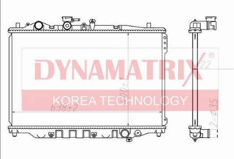 Dynamatrix DR62405A - Радиатор, охлаждане на двигателя vvparts.bg