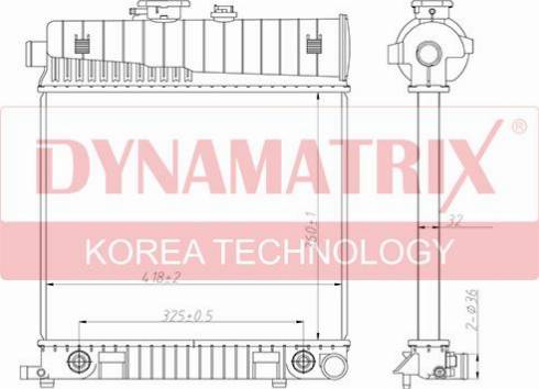 Dynamatrix DR62708A - Радиатор, охлаждане на двигателя vvparts.bg