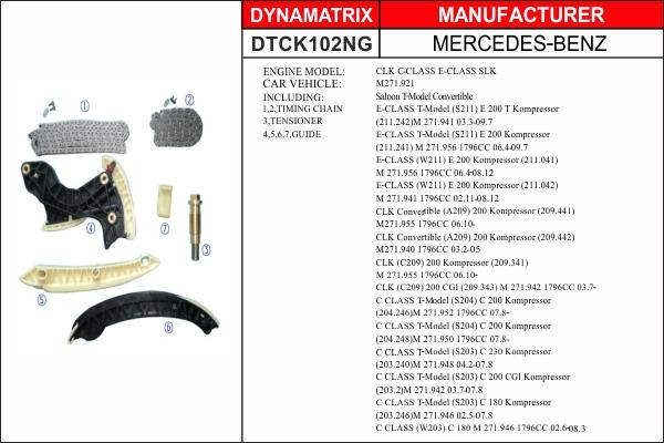 Dynamatrix DTCK102NG - Комплект ангренажна верига vvparts.bg