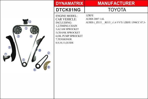 Dynamatrix DTCK81NG - Комплект ангренажна верига vvparts.bg