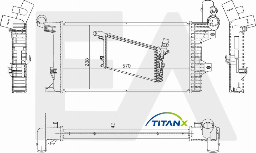 EACLIMA 31R45001T - Радиатор, охлаждане на двигателя vvparts.bg