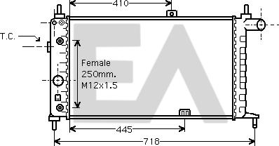 EACLIMA 31R54040 - Радиатор, охлаждане на двигателя vvparts.bg