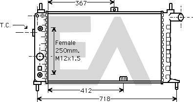 EACLIMA 31R54038 - Радиатор, охлаждане на двигателя vvparts.bg