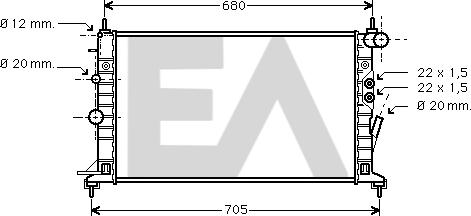 EACLIMA 31R54198 - Радиатор, охлаждане на двигателя vvparts.bg