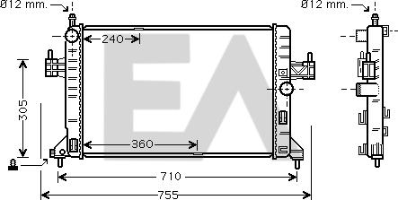 EACLIMA 31R54107 - Радиатор, охлаждане на двигателя vvparts.bg