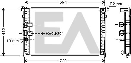 EACLIMA 31R55055 - Радиатор, охлаждане на двигателя vvparts.bg