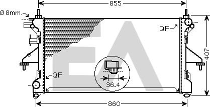 EACLIMA 31R55053 - Радиатор, охлаждане на двигателя vvparts.bg