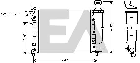 EACLIMA 31R55062 - Радиатор, охлаждане на двигателя vvparts.bg