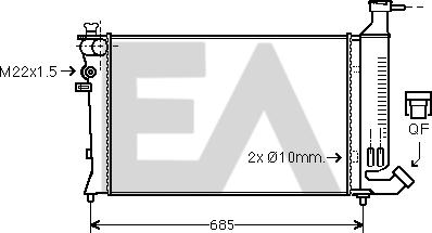 EACLIMA 31R55075 - Радиатор, охлаждане на двигателя vvparts.bg