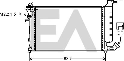 EACLIMA 31R55076 - Радиатор, охлаждане на двигателя vvparts.bg