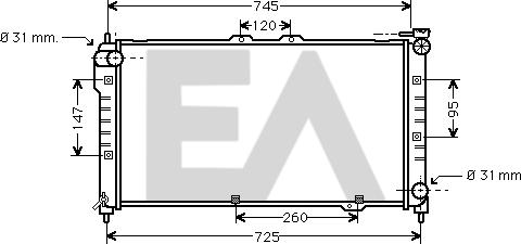 EACLIMA 31R52046 - Радиатор, охлаждане на двигателя vvparts.bg