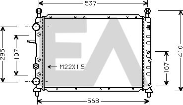 EACLIMA 31R25076 - Радиатор, охлаждане на двигателя vvparts.bg