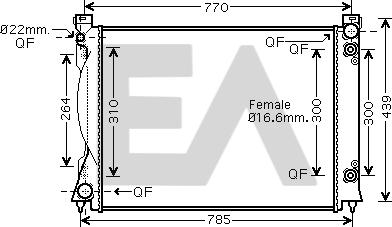 EACLIMA 31R02049 - Радиатор, охлаждане на двигателя vvparts.bg