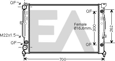 EACLIMA 31R02086 - Радиатор, охлаждане на двигателя vvparts.bg