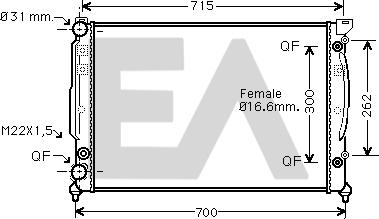 EACLIMA 31R02083 - Радиатор, охлаждане на двигателя vvparts.bg